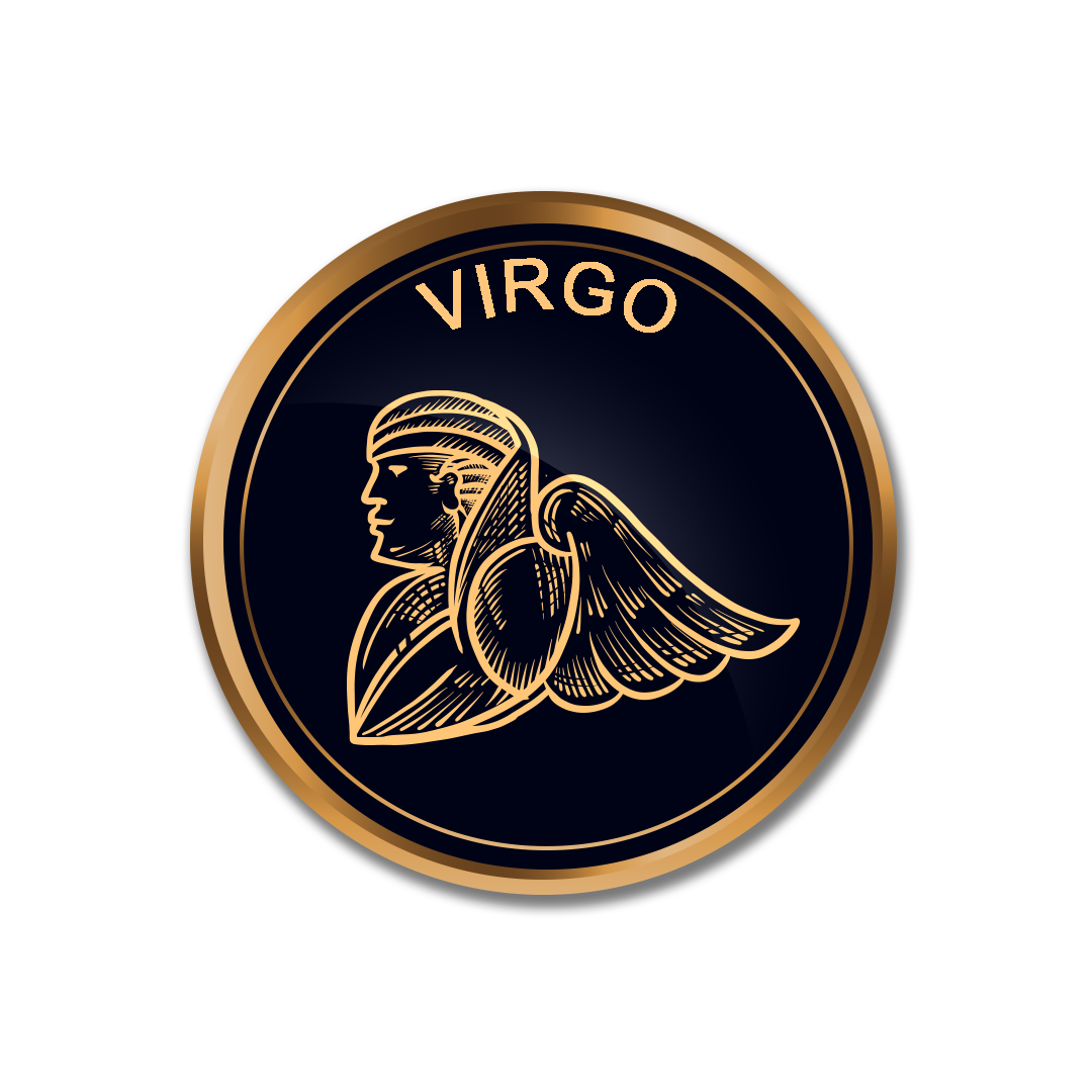 Virgo png, Golden Virgo symbol PNG, zodiac sign Virgo transparent png full hd images download